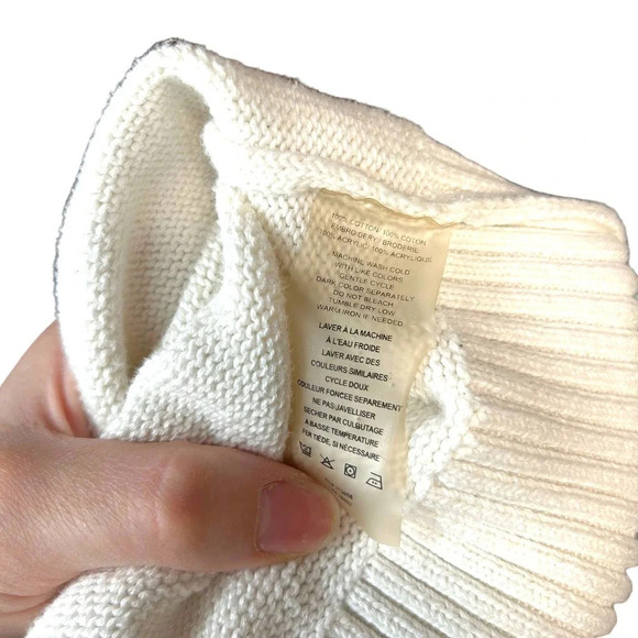 Margaret O'Leary Ivory Polka Dot Short Sleeve Sweater Size Medium - Picture 8 of 8